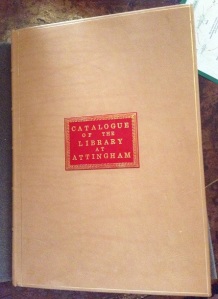 Copy of 2nd Lord Berwick's 1809 Library Catalogue made by Ludlow Bookbinders.